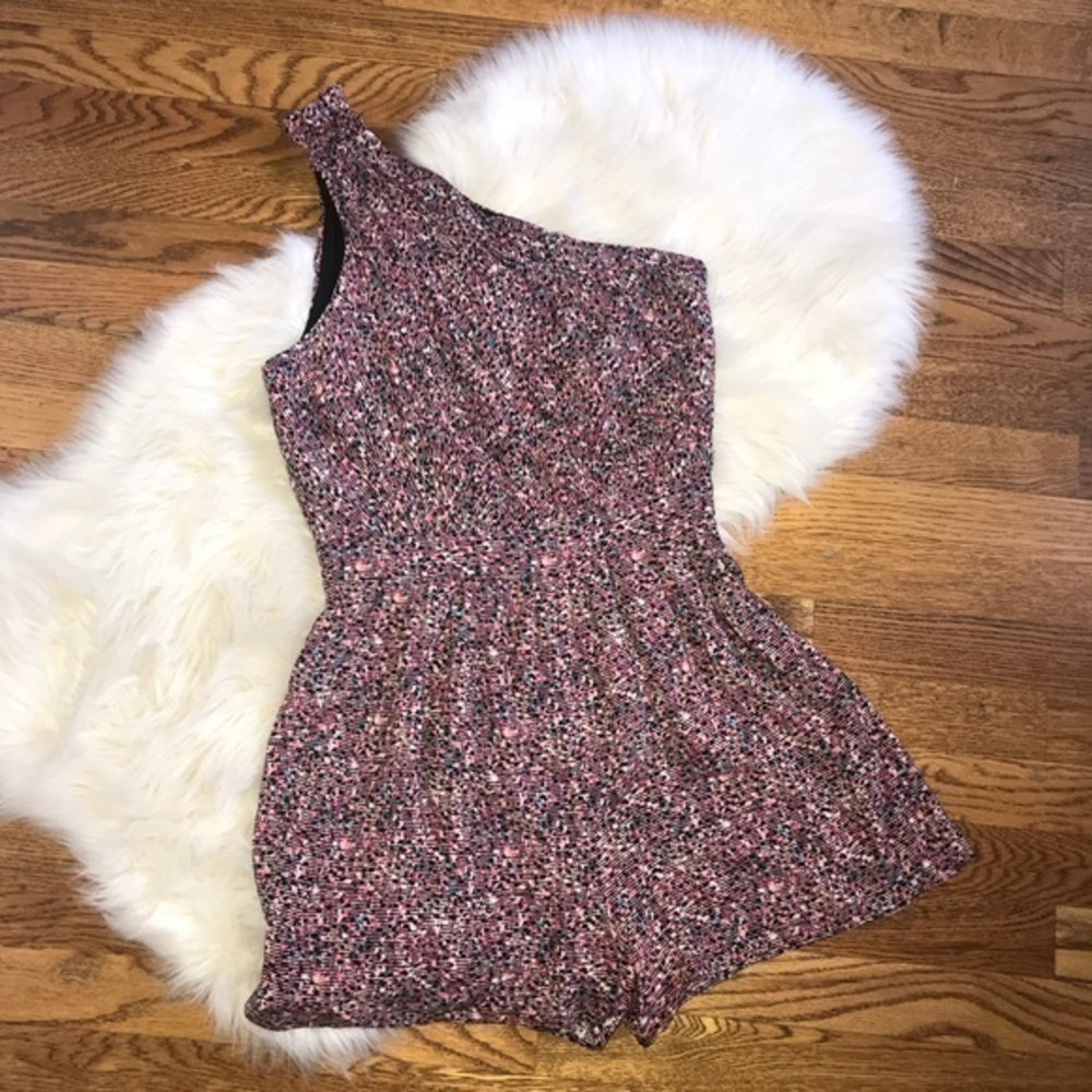 Bcbgeneration One Shoulder Pockets Romper Size 2 - image 1